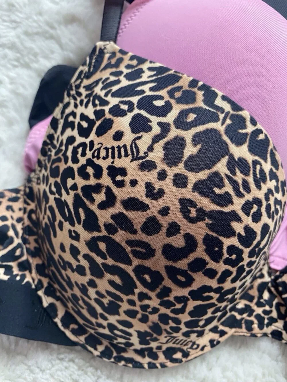 3 Pack‎ Juicy Couture Sexy Push Up Bra Size 36B Cheetah Animal Print Pink NEW